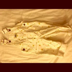 Oshkosh white overalls with gold stars